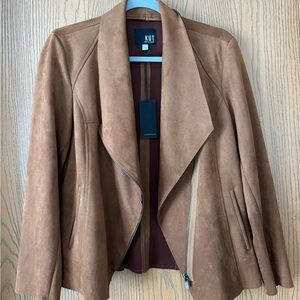 Kut from the Kloth Tan Faux Suede Open Moto Jacket
